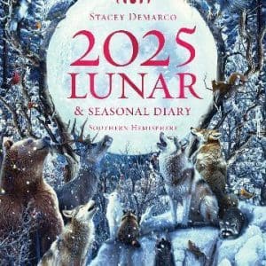 Moon book with animals wolves, stag. bear trees and snow